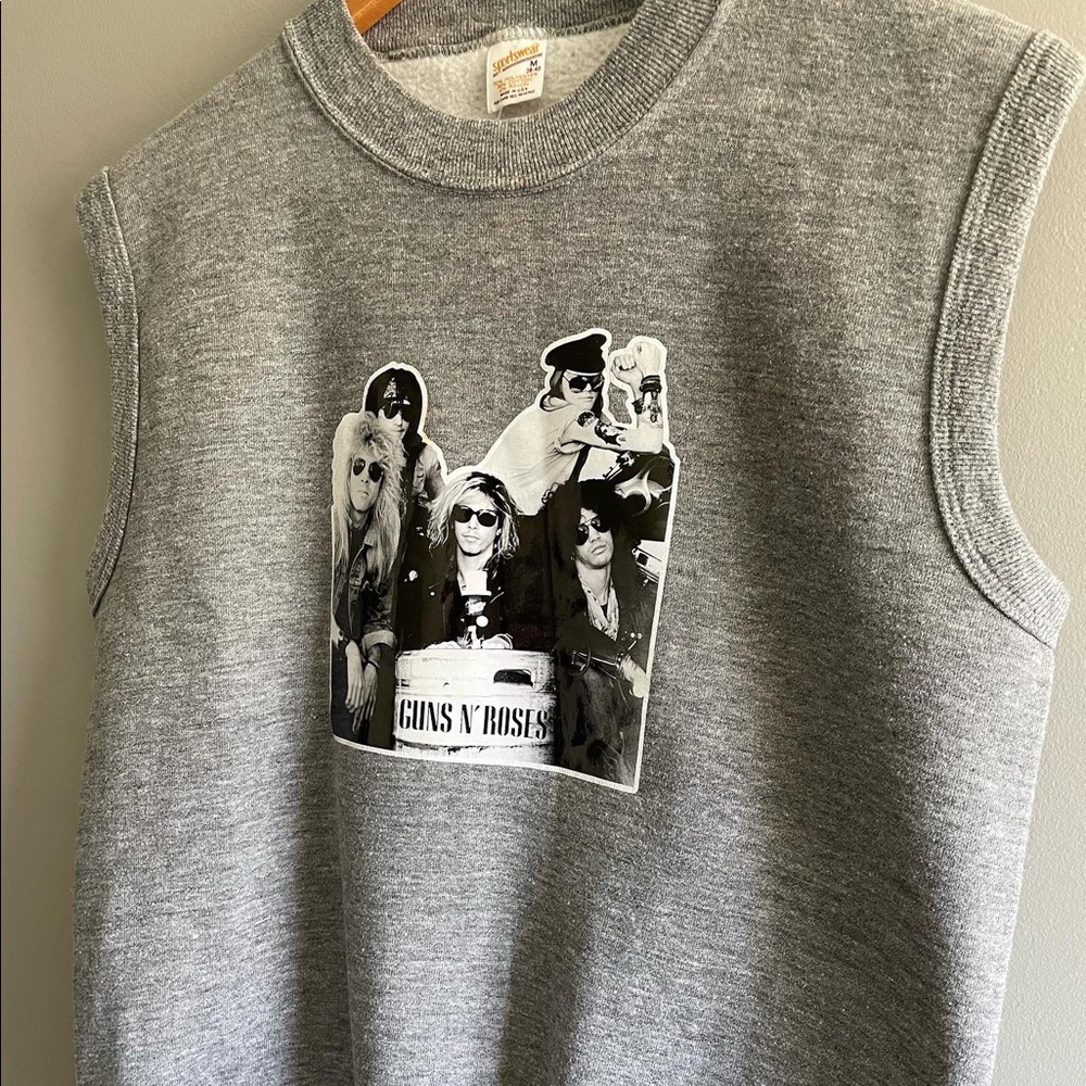 vintage sleeveless gun n roses sweatshirt